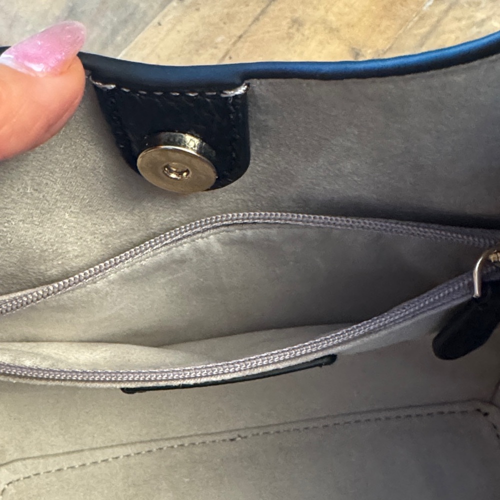NWT kate spade stash small Black Pebbled authentic Leather Satchel w Strap New - Picture 8 of 15